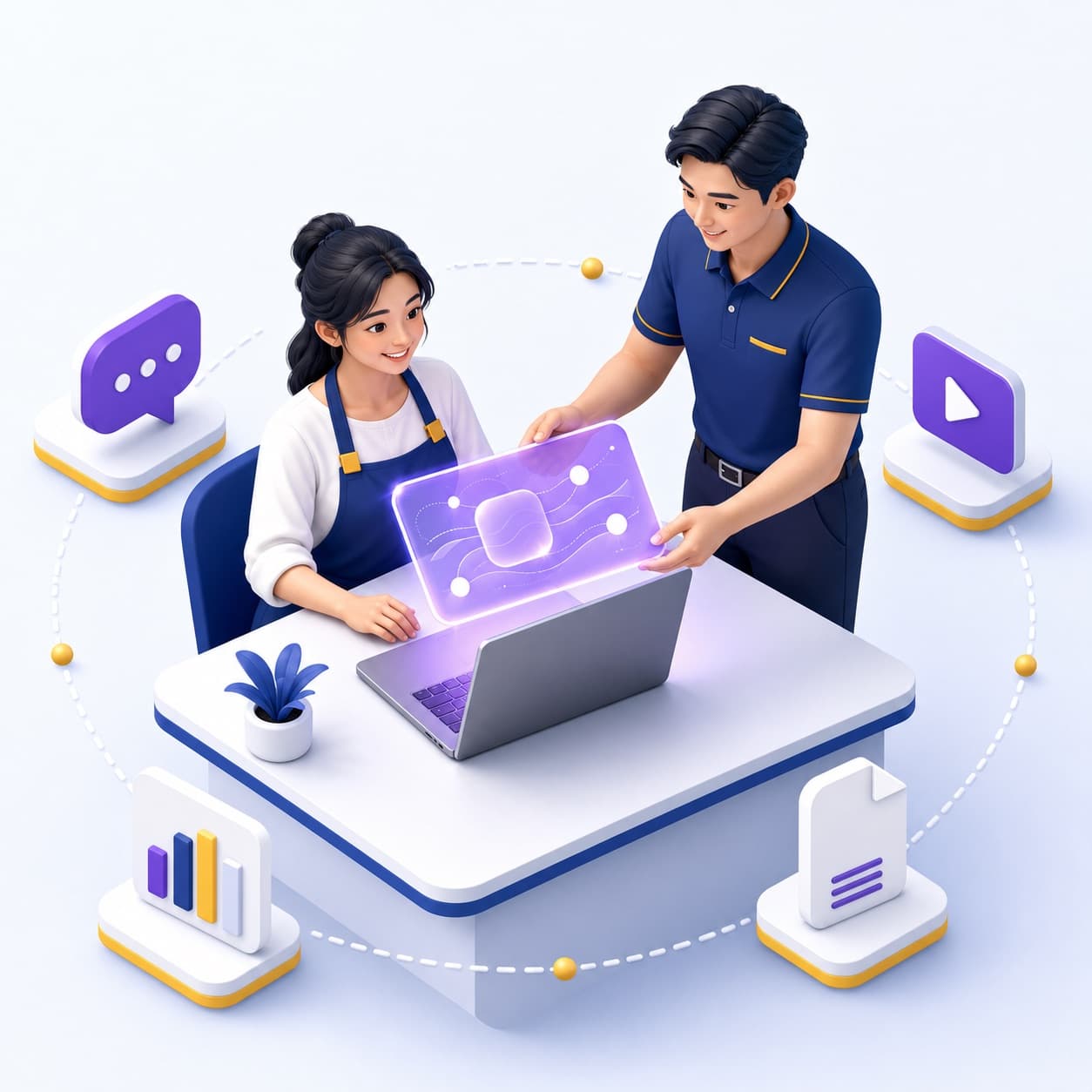 ทีม BizDrive นั่งเซ็ตระบบให้เจ้าของธุรกิจบนคอมพิวเตอร์ของลูกค้าเอง